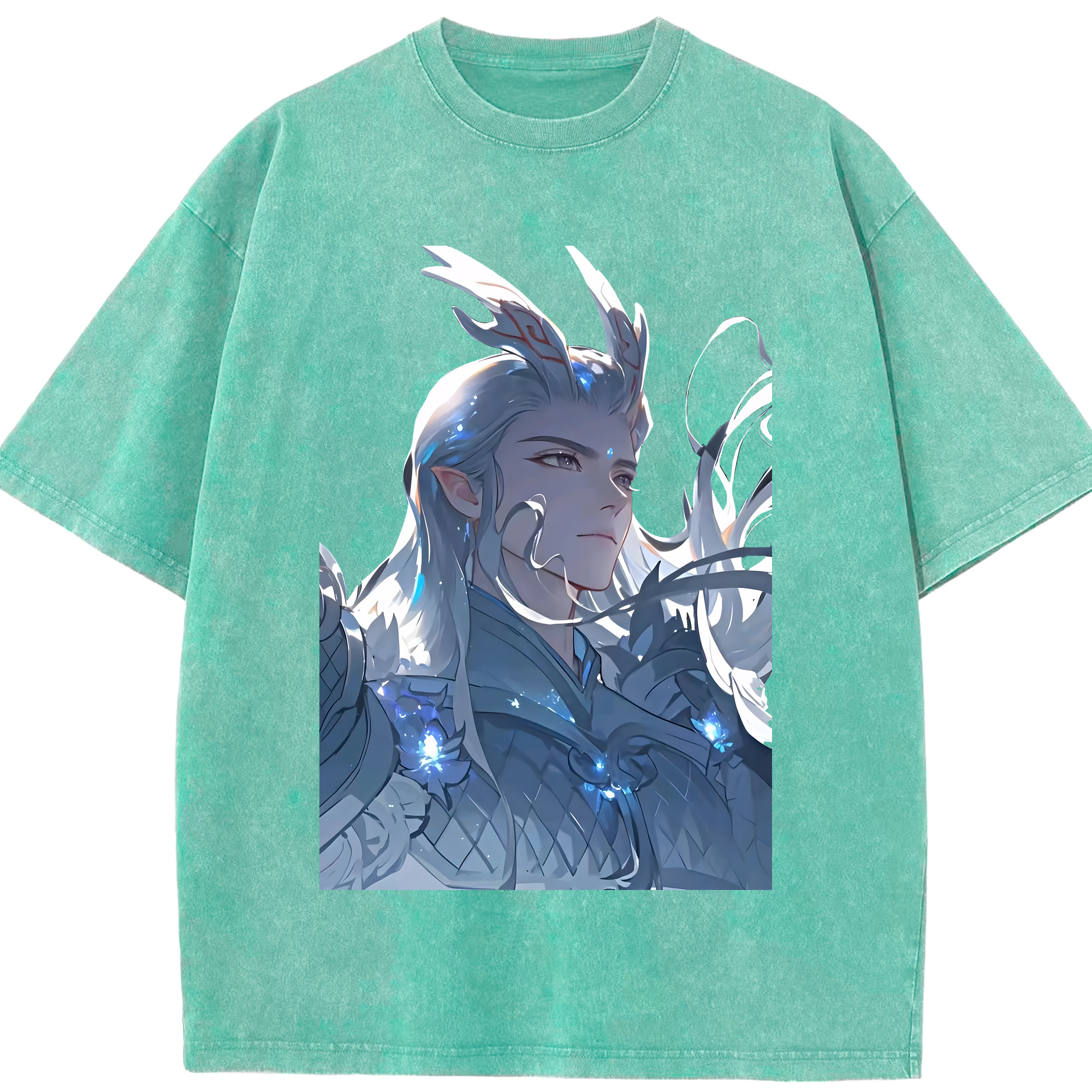 （画像用） Ne Zha 2 ナタ 魔童の大暴れ 綿100% ヴィンテージ風 半袖Tシャツ（フロントプリント）